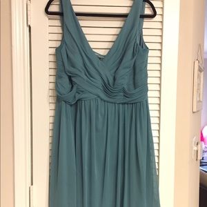 David’s Bridal Knee Length Bridesmaid Teal Blue Dress